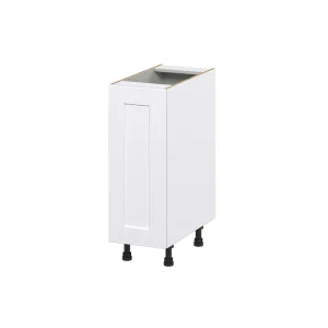 Hugo&Borg Jolie 12-in W x 34.5-in H x 25-in D Warm White 1-Drawer Pull-out Cabinet Base Fully Assembled Cabinet (Recessed Panel Style) T726919691