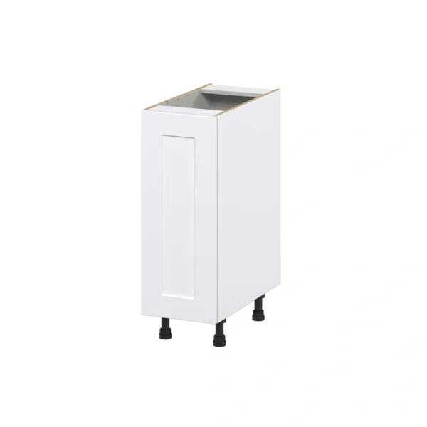 Hugo&Borg Jolie 12-in W x 34.5-in H x 25-in D Warm White 1-Drawer Pull-out Cabinet Base Fully Assembled Cabinet (Recessed Panel Style) T726919691