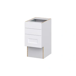 Hugo&Borg Jolie 15-in W x 30-in H x 21-in D Warm White 3-Drawer Base Fully Assembled Cabinet (Recessed Panel Style)