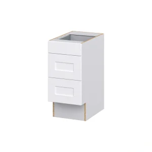 Hugo&Borg Jolie 15-in W x 32.5-in H x 25-in D Warm White 3-Drawer Base Fully Assembled Cabinet (Recessed Panel Style)