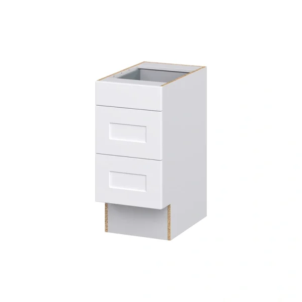 Hugo&Borg Jolie 15-in W x 32.5-in H x 25-in D Warm White 3-Drawer Base Fully Assembled Cabinet (Recessed Panel Style)