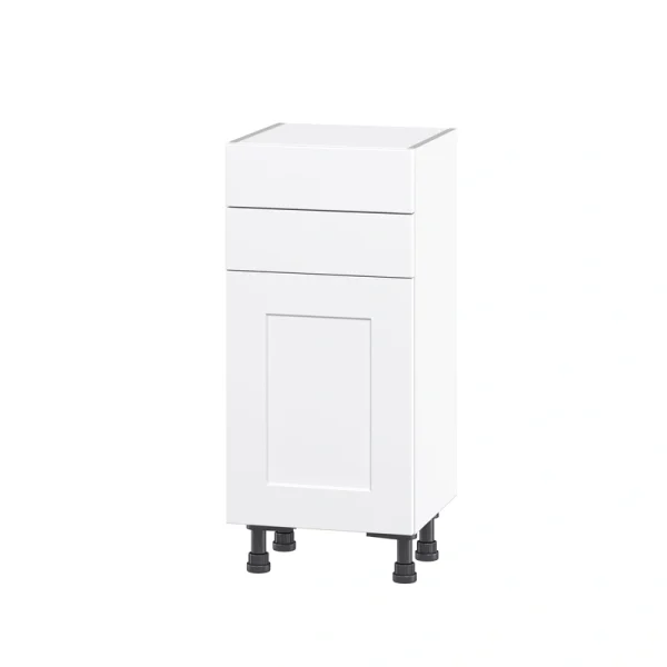 Hugo&Borg Jolie 15-in W x 34.5-in H x 14-in D Warm White 2-Drawers Base Fully Assembled Cabinet (Flat Panel Shaker Style)