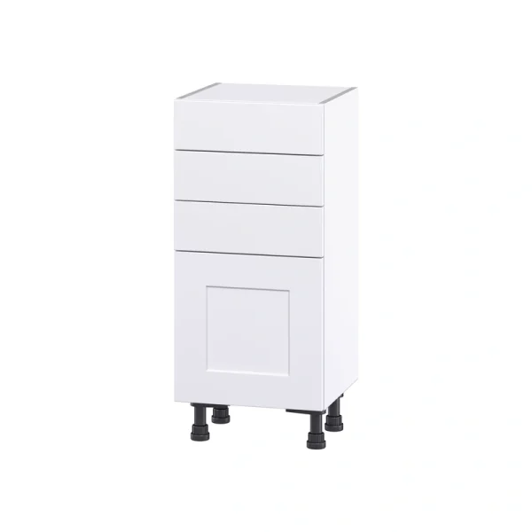 Hugo&Borg Jolie 15-in W x 34.5-in H x 14-in D Warm White 3-Drawers Base Fully Assembled Cabinet (Flat Panel Shaker Style) T726919599