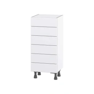 Hugo&Borg Jolie 15-in W x 34.5-in H x 14-in D Warm White 6-Drawer Base Fully Assembled Cabinet