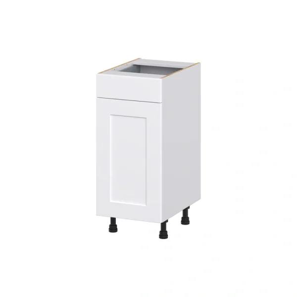 Hugo&Borg Jolie 15-in W x 34.5-in H x 21-in D Warm White 1-Drawer Base Fully Assembled Cabinet (Recessed Panel Shaker Style)
