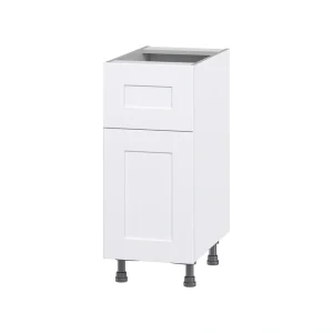 Hugo&Borg Jolie 15-in W x 34.5-in H x 24-in D Warm White 1-Drawer Base Fully Assembled Cabinet (Flat Panel Shaker Style) T726922426