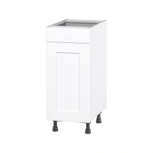 Hugo&Borg Jolie 15-in W x 34.5-in H x 24-in D Warm White 1-Drawer Base Fully Assembled Cabinet (Flat Panel Shaker Style) T726922432