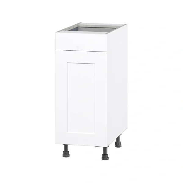 Hugo&Borg Jolie 15-in W x 34.5-in H x 24-in D Warm White 1-Drawer Base Fully Assembled Cabinet (Flat Panel Shaker Style) T726922432