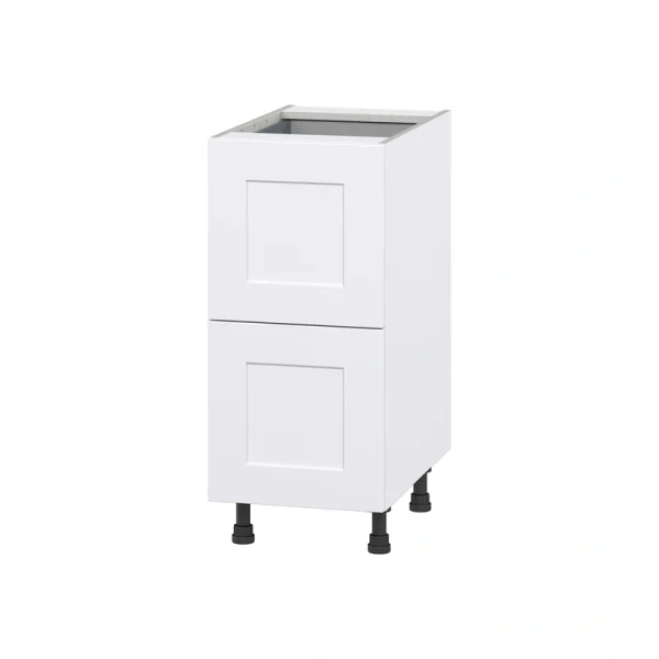 Hugo&Borg Jolie 15-in W x 34.5-in H x 24-in D Warm White 2-Drawer Base Fully Assembled Cabinet T726919650