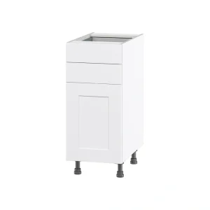 Hugo&Borg Jolie 15-in W x 34.5-in H x 24-in D Warm White 2-Drawers Base Fully Assembled Cabinet (Flat Panel Shaker Style)