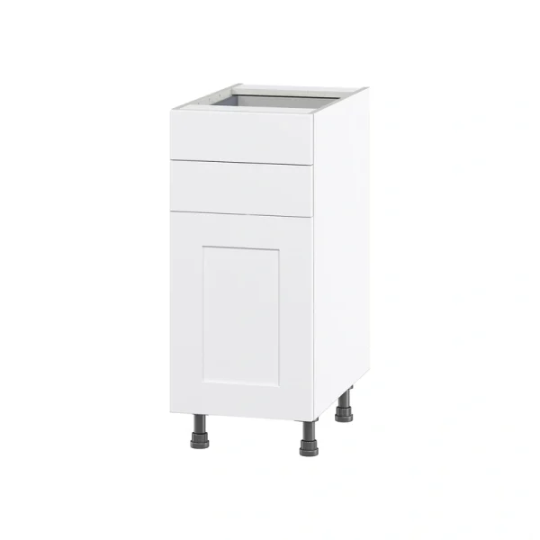 Hugo&Borg Jolie 15-in W x 34.5-in H x 24-in D Warm White 2-Drawers Base Fully Assembled Cabinet (Flat Panel Shaker Style)