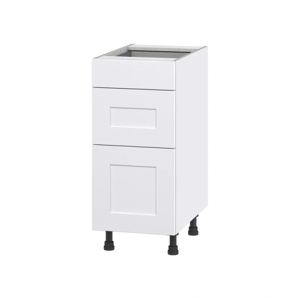 Hugo&Borg Jolie 15-in W x 34.5-in H x 24-in D Warm White 3-Drawer Base Fully Assembled Cabinet T726919665