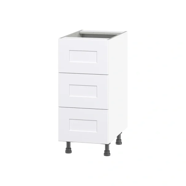 Hugo&Borg Jolie 15-in W x 34.5-in H x 24-in D Warm White 3-Drawer Base Fully Assembled Cabinet T726919667