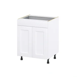 Hugo&Borg Jolie 27-in W x 34.5-in H x 24-in D Warm White 1-Drawer Base Fully Assembled Cabinet (Recessed Panel Shaker Style)