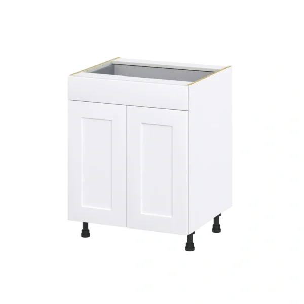 Hugo&Borg Jolie 27-in W x 34.5-in H x 24-in D Warm White 1-Drawer Base Fully Assembled Cabinet (Recessed Panel Shaker Style)