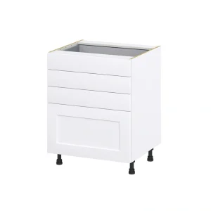 Hugo&Borg Jolie 27-in W x 34.5-in H x 24-in D Warm White 4-Drawer Base Fully Assembled Cabinet (Recessed Panel Style) T726921377