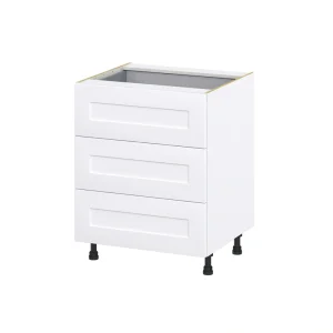Hugo&Borg Jolie 27-in W x 34.5-in H x 24-in D Warm White 4-Drawer Base Fully Assembled Cabinet (Recessed Panel Style) T726921378
