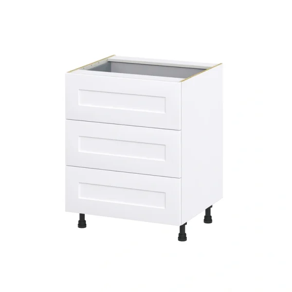Hugo&Borg Jolie 27-in W x 34.5-in H x 24-in D Warm White 4-Drawer Base Fully Assembled Cabinet (Recessed Panel Style) T726921378