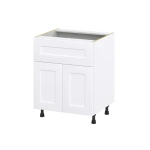 Hugo&Borg Jolie 27-in W x 34.5-in H x 25-in D Warm White 1-Drawer Base Fully Assembled Cabinet (Recessed Panel Shaker Style)