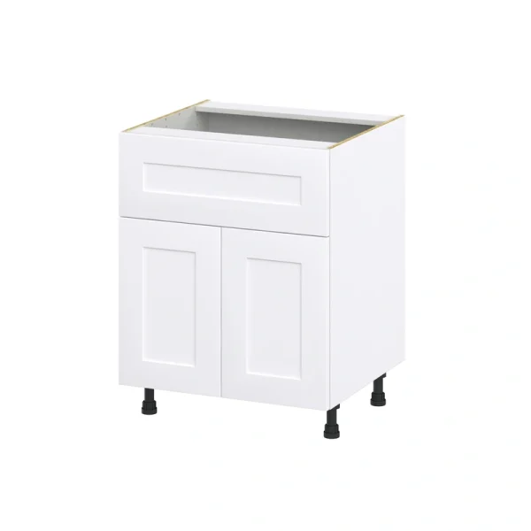 Hugo&Borg Jolie 27-in W x 34.5-in H x 25-in D Warm White 1-Drawer Base Fully Assembled Cabinet (Recessed Panel Shaker Style)