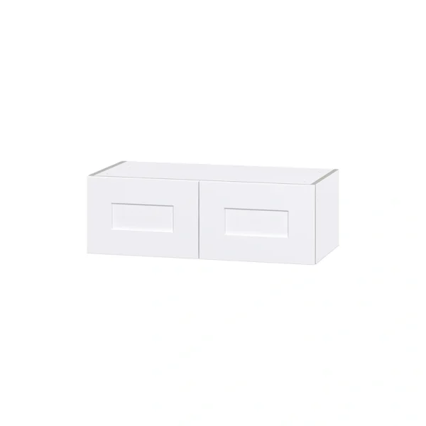 Hugo&Borg Jolie 30-in W x 10-in H x 14-in D Warm White Wall Fully Assembled Cabinet (Flat Panel Shaker Door Style)