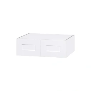 Hugo&Borg Jolie 30-in W x 10-in H x 24-in D Warm White Wall Fully Assembled Cabinet (Flat Panel Shaker Door Style)