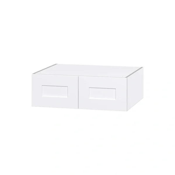 Hugo&Borg Jolie 30-in W x 10-in H x 24-in D Warm White Wall Fully Assembled Cabinet (Flat Panel Shaker Door Style)