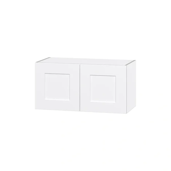 Hugo&Borg Jolie 30-in W x 15-in H x 14-in D Warm White Wall Fully Assembled Cabinet (Flat Panel Shaker Door Style) T726919590