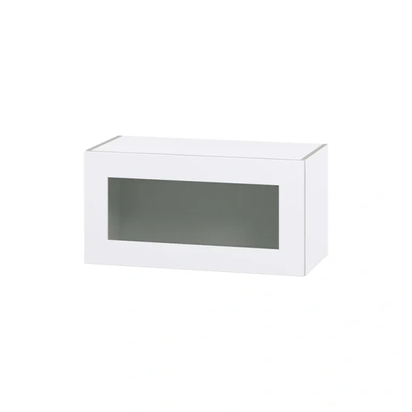 Hugo&Borg Jolie 30-in W x 15-in H x 14-in D Warm White Wall Fully Assembled Cabinet (Glass Panel Shaker Door Style)