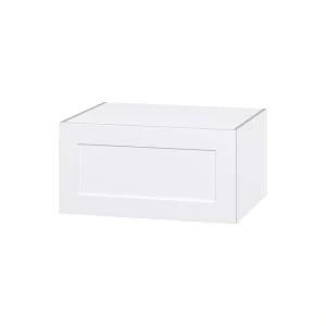 Hugo&Borg Jolie 30-in W x 15-in H x 24-in D Warm White Wall Fully Assembled Cabinet (Flat Panel Shaker Door Style)