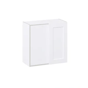 Hugo&Borg Jolie 30-in W x 30-in H x 14-in D Warm White Wall Fully Assembled Cabinet (Recessed Panel Shaker Door Style)