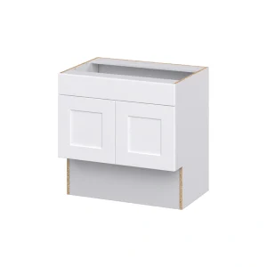 Hugo&Borg Jolie 30-in W x 30-in H x 21-in D Warm White Base Fully Assembled Cabinet (Recessed Panel Shaker Door Style)