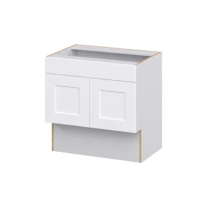 Hugo&Borg Jolie 30-in W x 30-in H x 21-in D Warm White Sink Base Fully Assembled Cabinet (Recessed Panel Shaker Style)