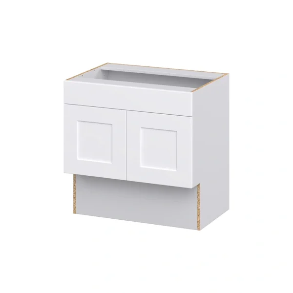 Hugo&Borg Jolie 30-in W x 30-in H x 21-in D Warm White Sink Base Fully Assembled Cabinet (Recessed Panel Shaker Style)