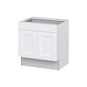 Hugo&Borg Jolie 30-in W x 32.5-in H x 24-in D Warm White 1-Drawer Base Fully Assembled Cabinet (Recessed Panel Shaker Style)