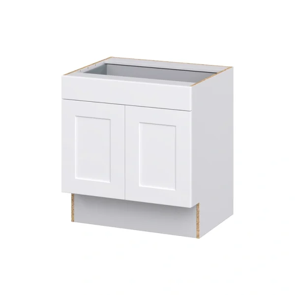 Hugo&Borg Jolie 30-in W x 32.5-in H x 24-in D Warm White 1-Drawer Base Fully Assembled Cabinet (Recessed Panel Shaker Style)