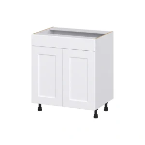 Hugo&Borg Jolie 30-in W x 34.5-in H x 21-in D Warm White Sink Base Fully Assembled Cabinet (Recessed Panel Shaker Style)