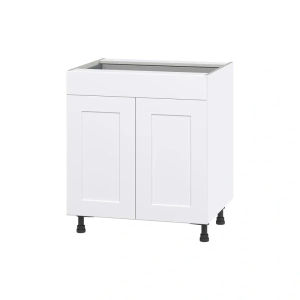 Hugo&Borg Jolie 30-in W x 34.5-in H x 24-in D Warm White 1-Drawer Base Fully Assembled Cabinet (Flat Panel Shaker Style) T726921194