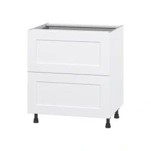 Hugo&Borg Jolie 30-in W x 34.5-in H x 24-in D Warm White 2-Drawer Base Fully Assembled Cabinet