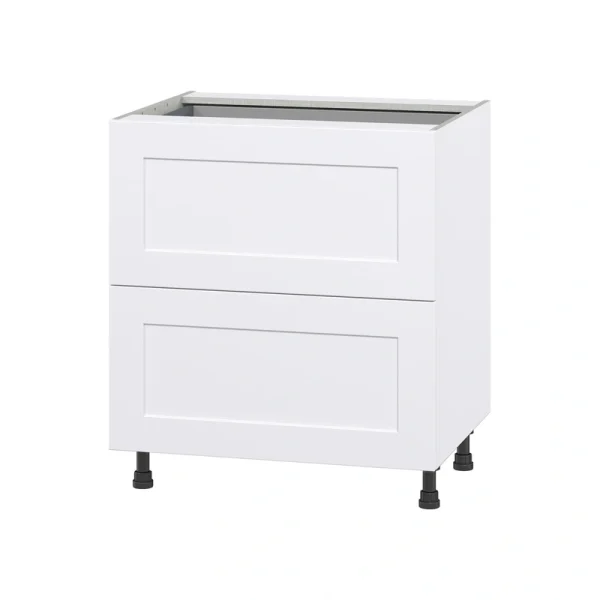 Hugo&Borg Jolie 30-in W x 34.5-in H x 24-in D Warm White 2-Drawer Base Fully Assembled Cabinet