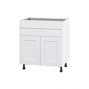Hugo&Borg Jolie 30-in W x 34.5-in H x 24-in D Warm White 2-Drawers Base Fully Assembled Cabinet (Flat Panel Shaker Style)