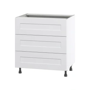 Hugo&Borg Jolie 30-in W x 34.5-in H x 24-in D Warm White 3-Drawer Base Fully Assembled Cabinet T726919663