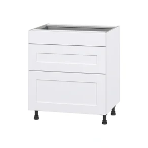 Hugo&Borg Jolie 30-in W x 34.5-in H x 24-in D Warm White 3-Drawer Base Fully Assembled Cabinet T726921190