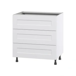 Hugo&Borg Jolie 30-in W x 34.5-in H x 24-in D Warm White 3-Drawer Base Fully Assembled Cabinet T726921192