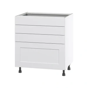 Hugo&Borg Jolie 30-in W x 34.5-in H x 24-in D Warm White 4-Drawer Base Fully Assembled Cabinet