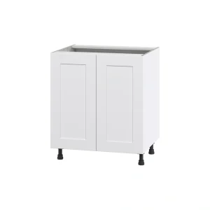 Hugo&Borg Jolie 30-in W x 34.5-in H x 24-in D Warm White Base Fully Assembled Cabinet (Flat Panel Shaker Door Style)