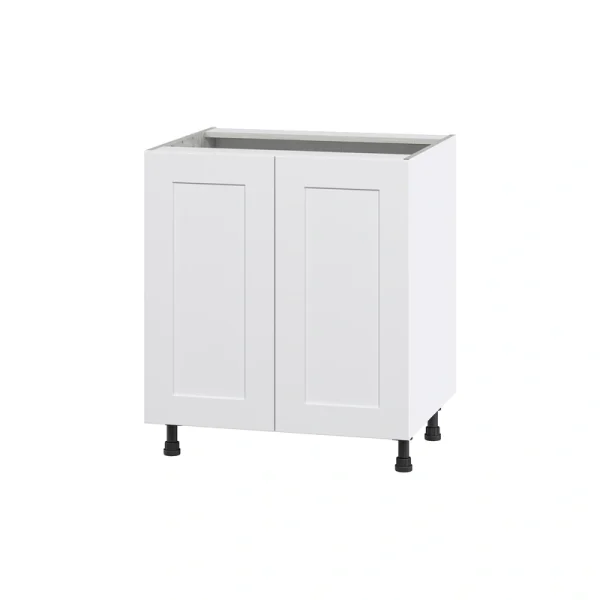 Hugo&Borg Jolie 30-in W x 34.5-in H x 24-in D Warm White Base Fully Assembled Cabinet (Flat Panel Shaker Door Style)
