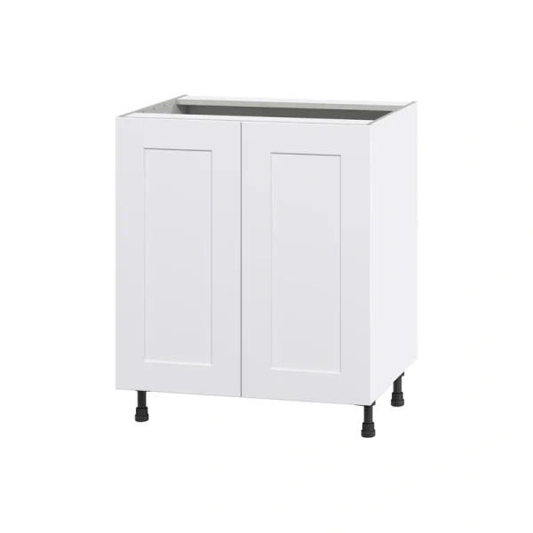 Hugo&Borg Jolie 30-in W x 34.5-in H x 24-in D Warm White Sink Base Fully Assembled Cabinet (Flat Panel Shaker Style) T726919592
