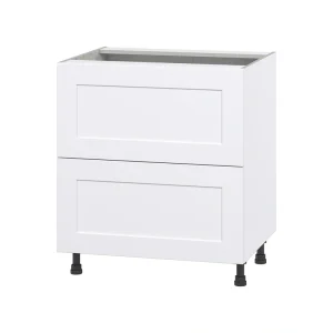 Hugo&Borg Jolie 30-in W x 34.5-in H x 25-in D Warm White 2-Drawer Base Fully Assembled Cabinet