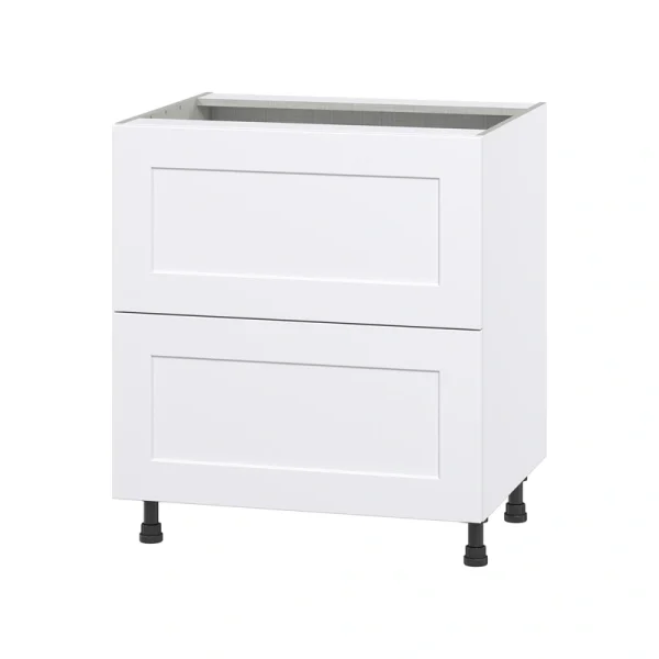 Hugo&Borg Jolie 30-in W x 34.5-in H x 25-in D Warm White 2-Drawer Base Fully Assembled Cabinet